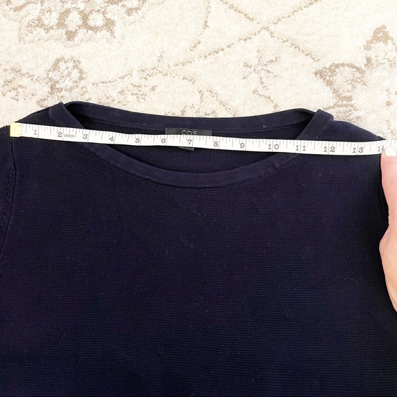 COS Ribbed 3/4 Sleeve Cotton Sweater size Small - Picture 5 of 9